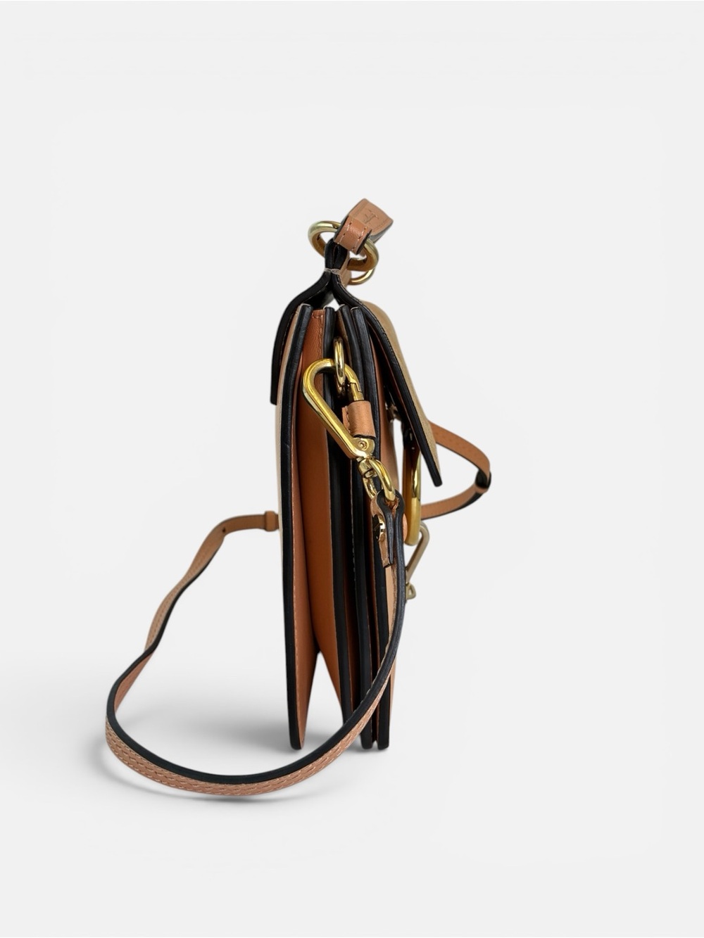 Chloé Faye Medium Shoulder Crossbody Bag Blush Pink Suede Leather Gold Ring - Picture 4 of 12